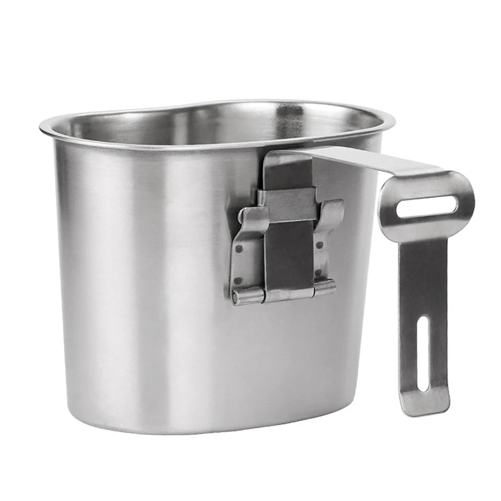 2pcs 1000ml 600ml Stainless Steel Military Canteen Cup Set with Cover Bag for Outdoor Camping Hiking Backpacking Kettle Bottle