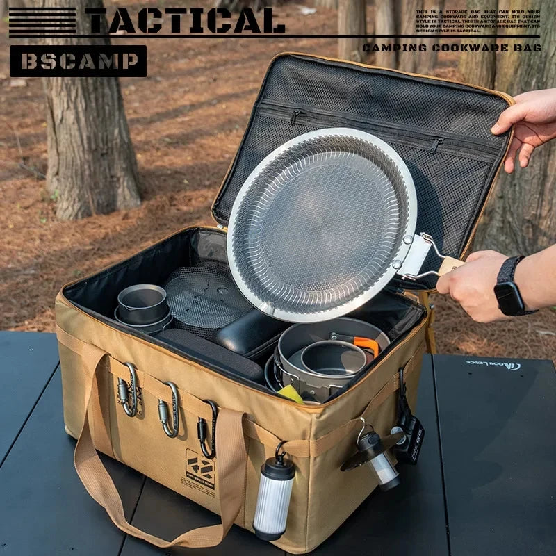 30-42L Tactical Camping Storage Bag - Insulated Folding Box for Picnic, Tableware & Field Equipment Waterproof