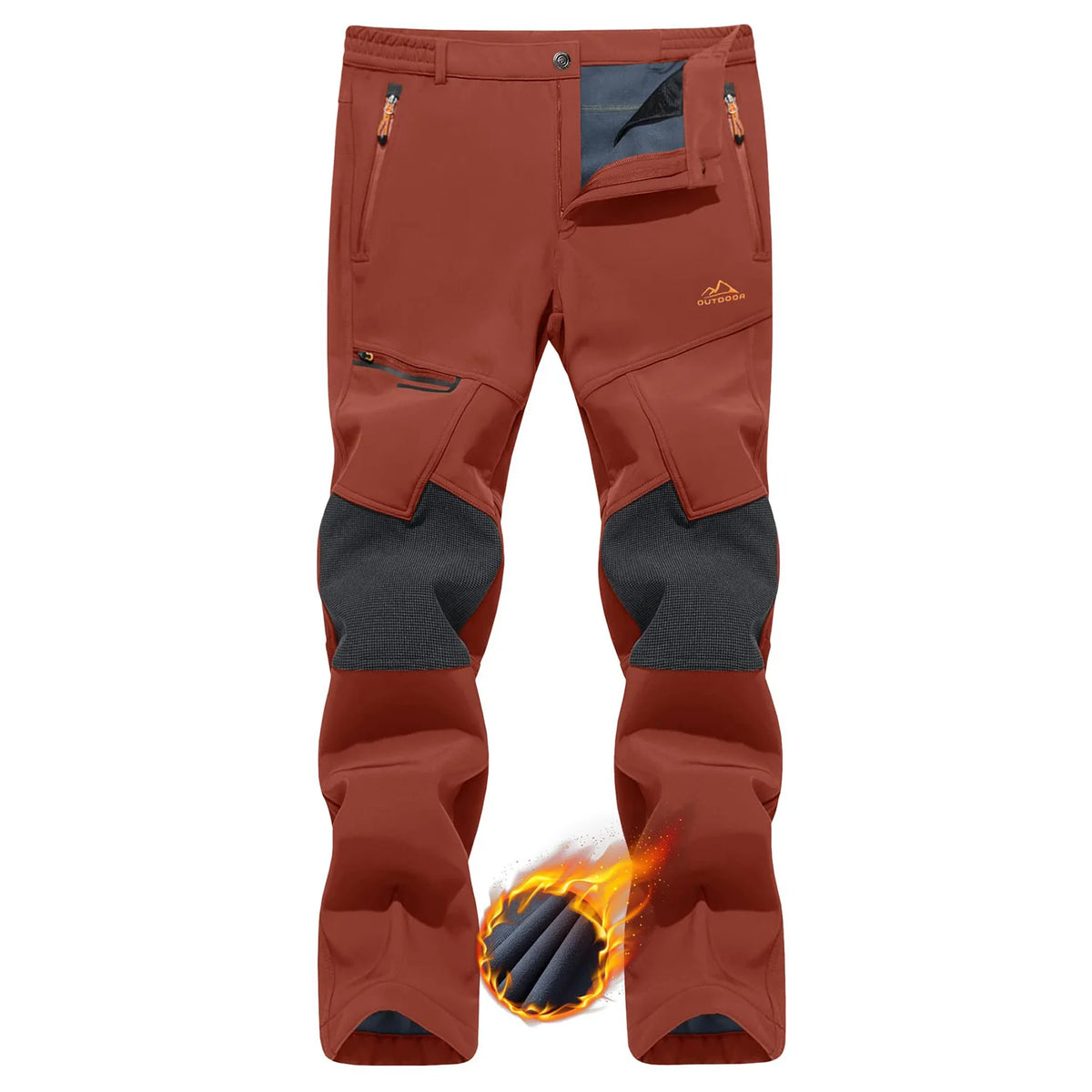 TACVASEN Winter Thicken Fleece Hiking Pants Men Warm Thermal Pants Windproof Outdoor Fishing Camping Mountain Ski Pants Trousers
