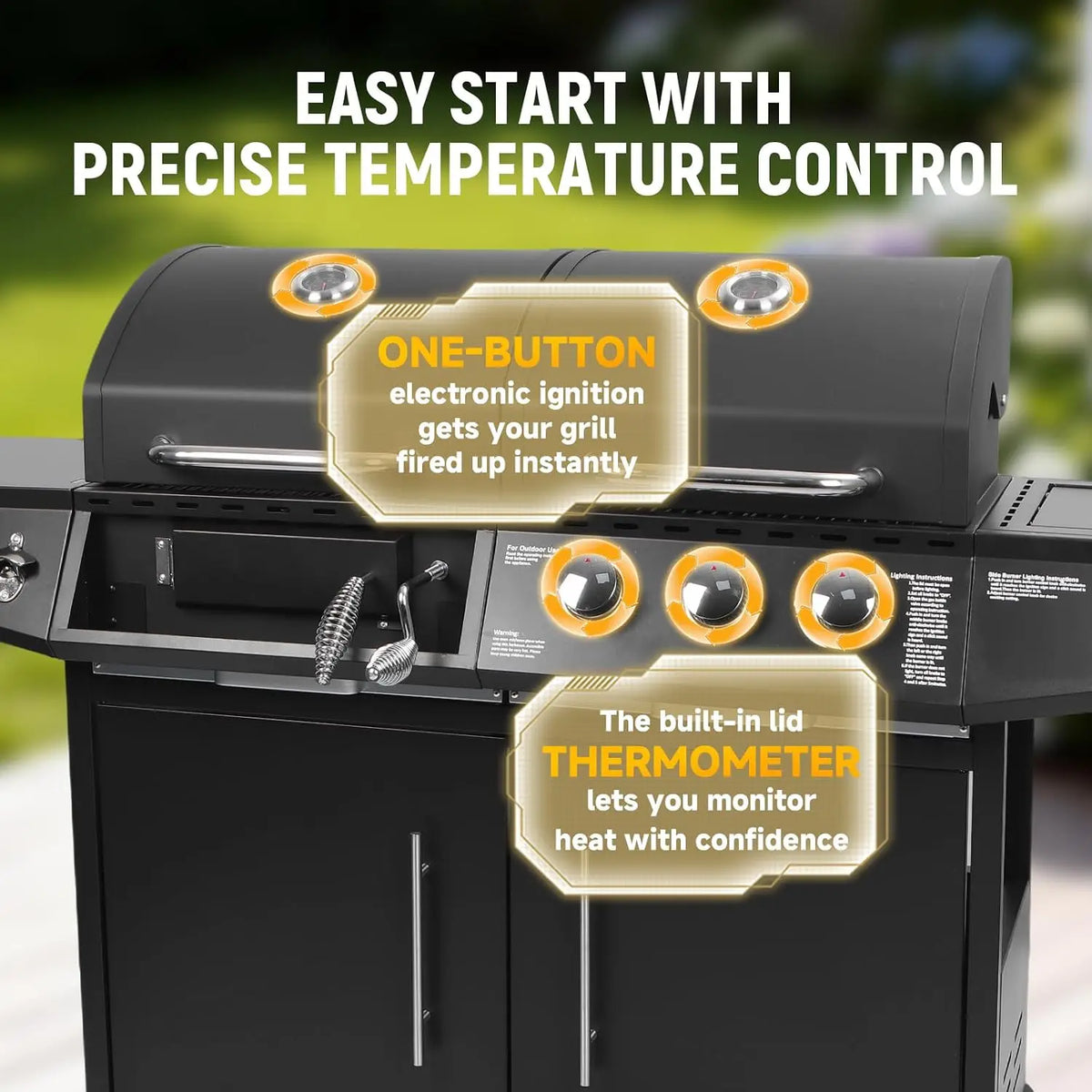 Redlife Gas & Charcoal Combo Grill with Side Burner, Custom