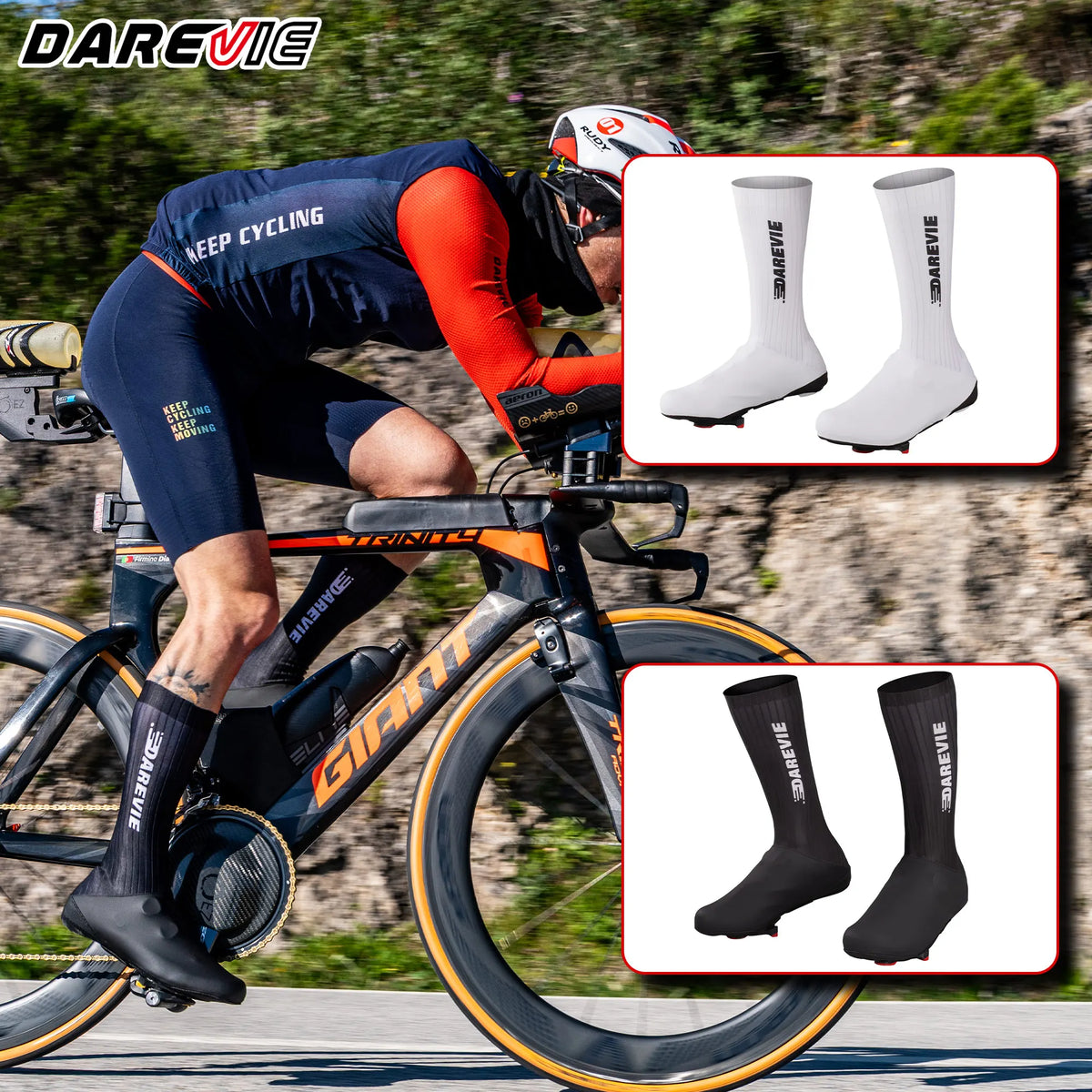 DAREVIE AERO Cycling Shoes Cover Anti-Slip Waterproof Aero Overshoes Cycling Windproof Aero Bike Shoes Cover Bicycle Accessories