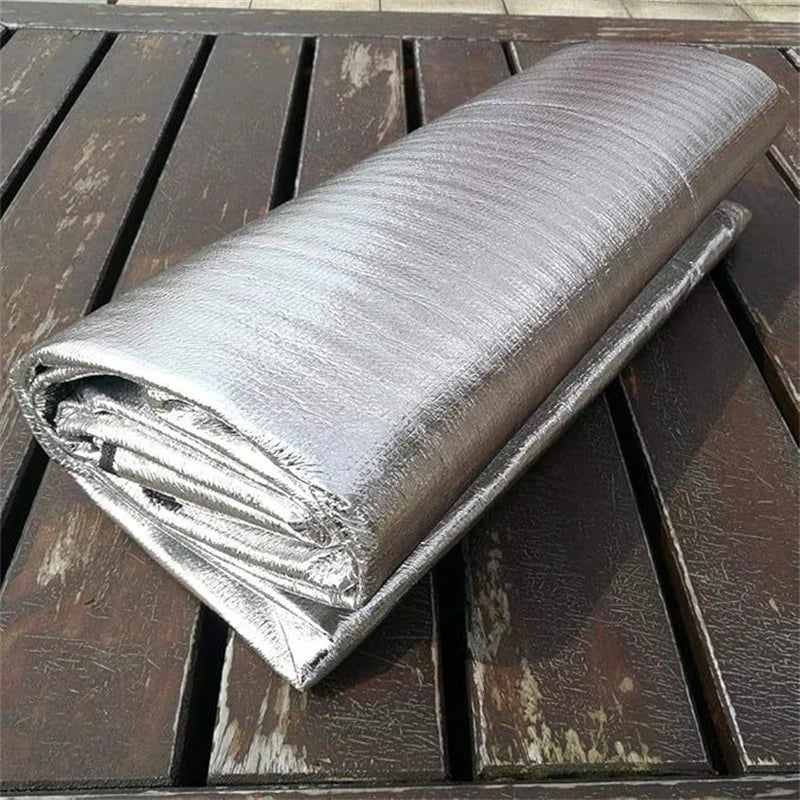 Camping Mat Foam Foil Blanket Aluminum Insulation Foam Foil Mat Sleeping Pad Thermal Outdoor Tent Footprint Reflecting Heat