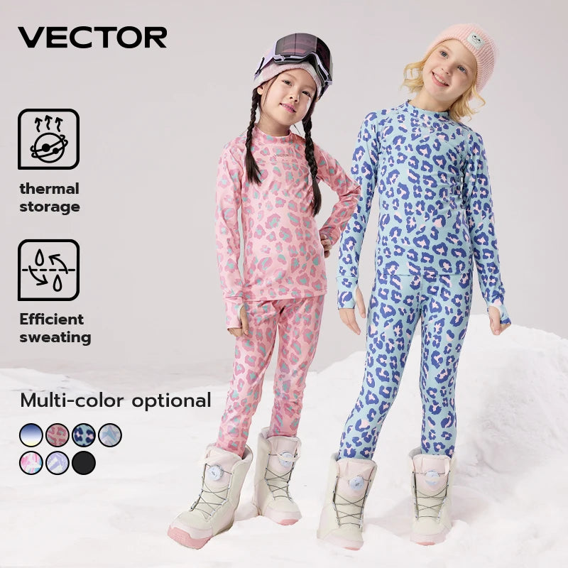 VECTOR Children's Ultra Soft Winter Quick Dry Base Layering Set Microfiber Fleece Thermal Underwear Long Johns Set Clothes