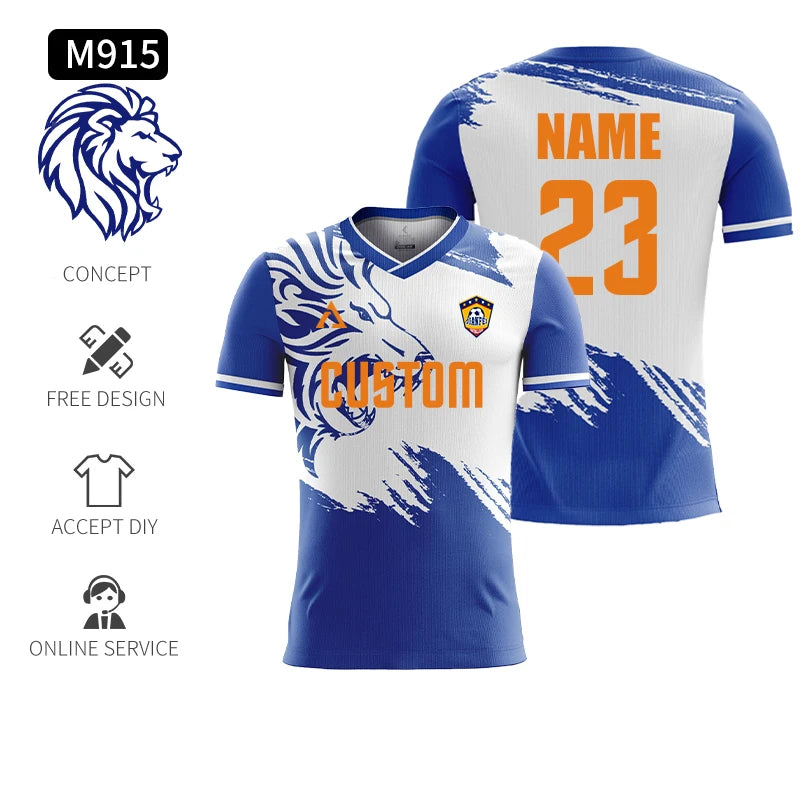 Custom Full Sublimation Player Version Football Jerseys Long Short Sleeve Football Shirt Breathable Training Soccer T Shirt Men
