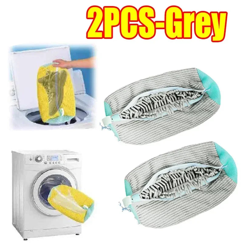 Machine Washable Shoe Washing & Drying Bag with Soft Fiber - Durable Polyester Laundry Protector for Shoes Adjustable Strap