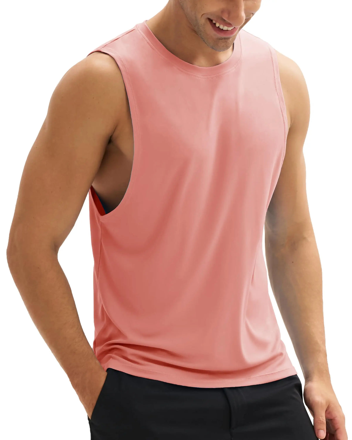 TACVASEN Summer Workout Tank Tops Mens Quick Dry Lightweight Sleeveless Shirts Gym Bodybuilding Muscle Tee Shirt Running Tee