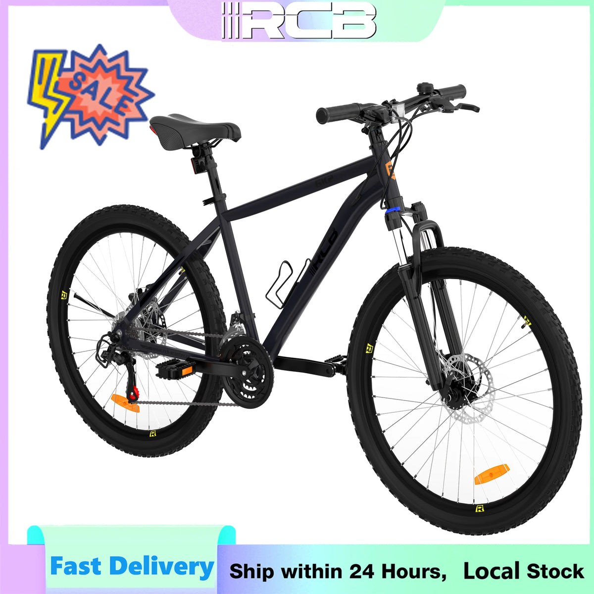 Rcb Gk2 Vtt Mountain Bike Adult 12+ Years Old 26 Inch 21 Speed Aluminum Frame Front Suspension Disc Brake Max Load 150kg 85% Pre-Asse