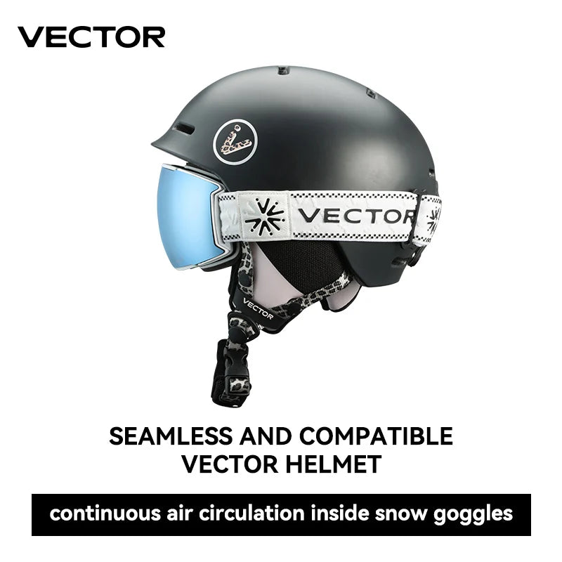 VECTOR Ski Goggles Men Snowboard Glasses Women Winter Outdoor Snow Sunglasses UV400 Double Layers Lens Anti-Fog Skiing Goggles