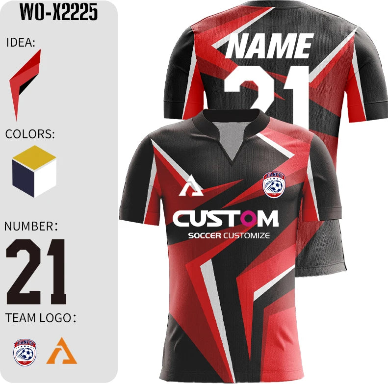 Custom Full Sublimation Player Version Football Jerseys Long Short Sleeve Football Shirt Breathable Training Soccer T Shirt Men