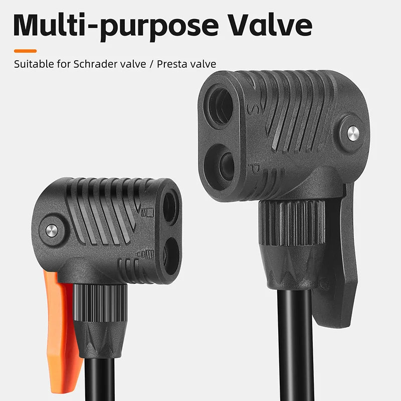 WEST BIKING Floor Bike Pump 160PSI High Pressure Hand Pump with Pressure Gauge Schrader Presta for Bicycle Motorcycle Car