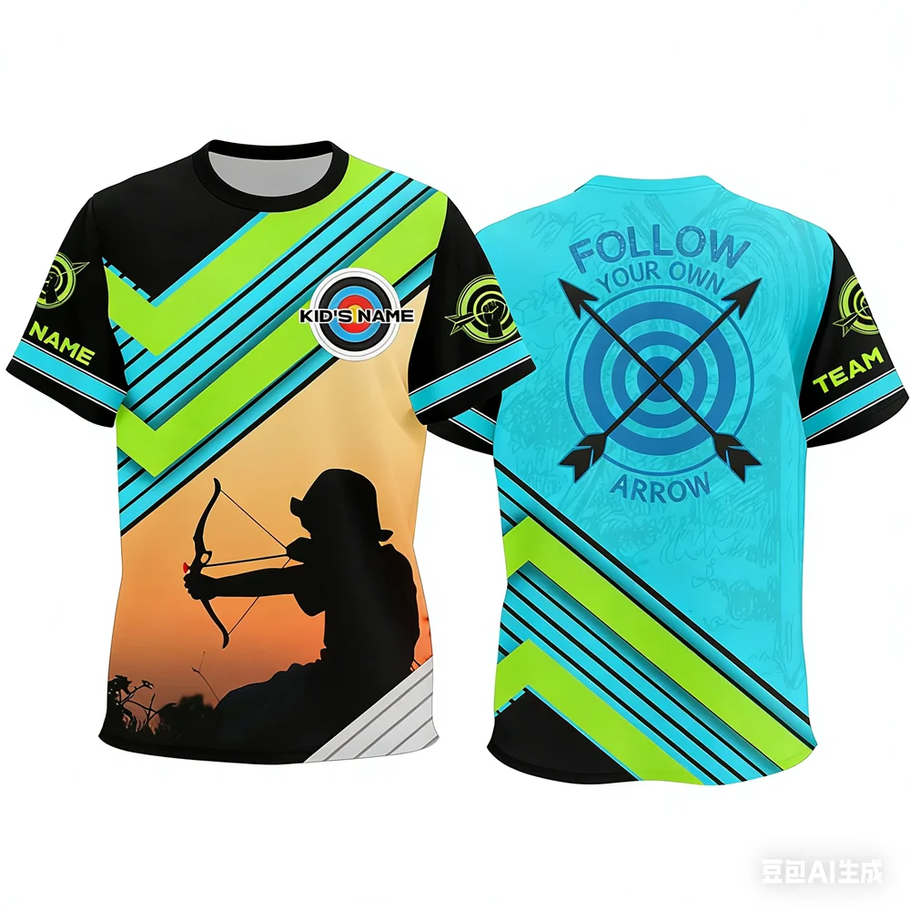 3D Custom Name Print Archery Sports Men's T-shirts Personalized Archery Club Team Member T Shirt Fashion Loose Short Sleeve Tops