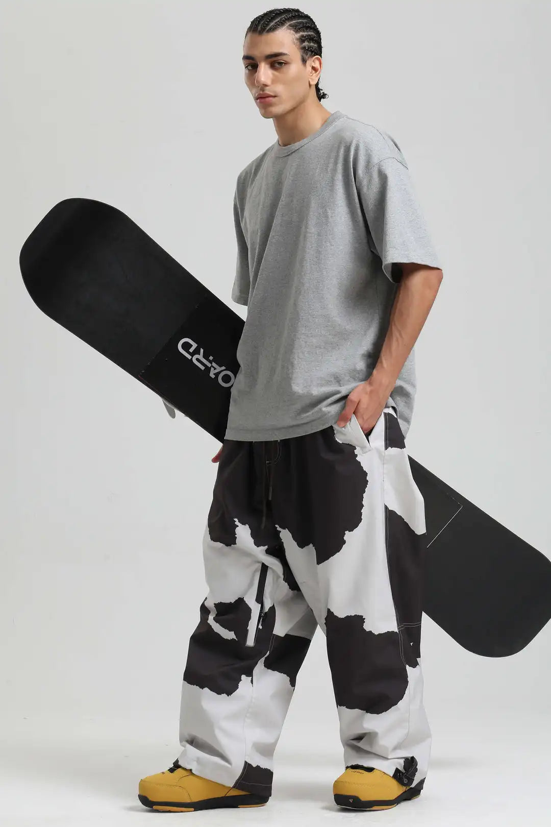 GSOU SNOW Super Baggy Snowboard Pants Winter Thermal Breathable Clothes Multi-pockets Men Loose Trousers Skiing Sports Britches