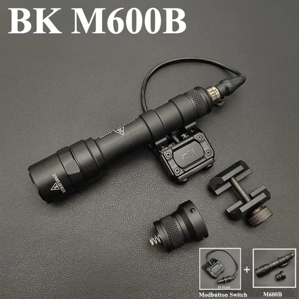 M300B M600B Upgrade Tactical LED Flashlight Gun Light Scout Strobe Fit 20mm Rail with Switch for Outdoor Hunting