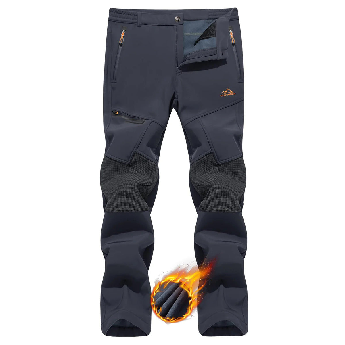 TACVASEN Winter Thicken Fleece Hiking Pants Men Warm Thermal Pants Windproof Outdoor Fishing Camping Mountain Ski Pants Trousers