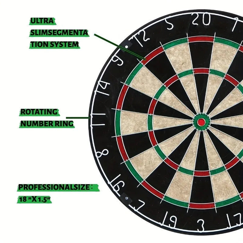 18 Inches Bristle Dartboard Adult Dartboard Set Indoor Dartboard Family Dart Board Game Home Portable Dart Target 6 Random Dart