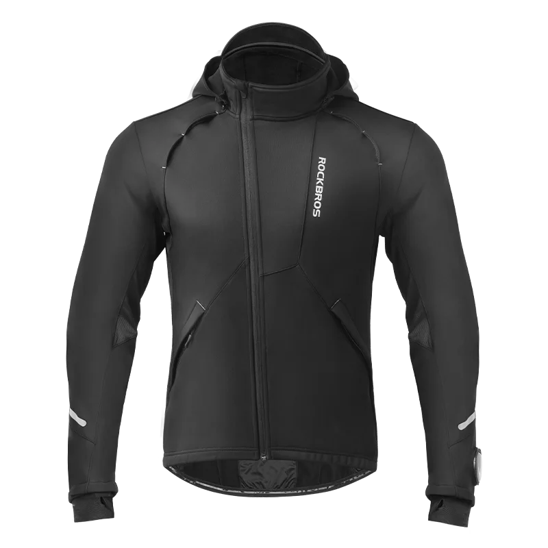 ROCKBROS Bicycle Jacket Winter Cycling Clothing Thermal Fleece Long Sleeve Cycling Bike Clothing Warmer Windproof Sportswear