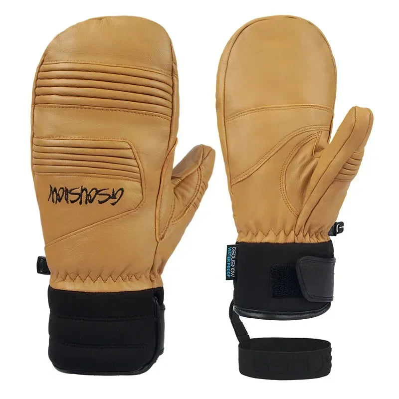 2025 Couple Skiing Gloves Waterproof Windproof Snow Mittens with Cotton Woman Cycling Warm Glove Winter Sport Protective Gear