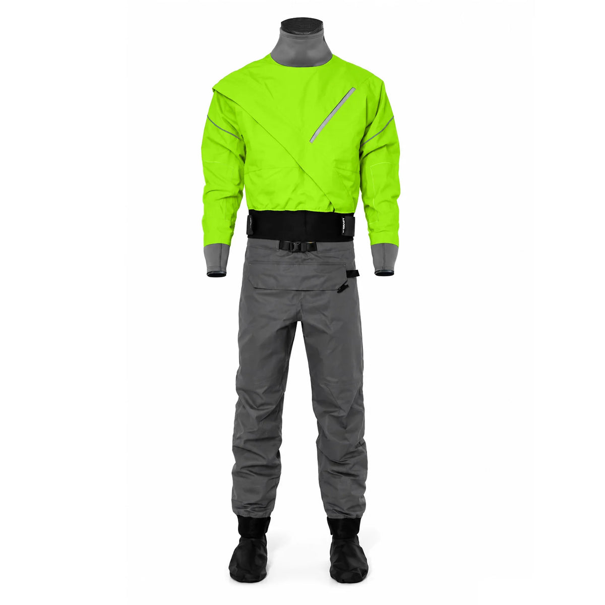 LKVER Kayak Dry Suit for Men 3-layer Waterproof Fabric Drysuit With Latex on Neck and Wrist White Water River Pending