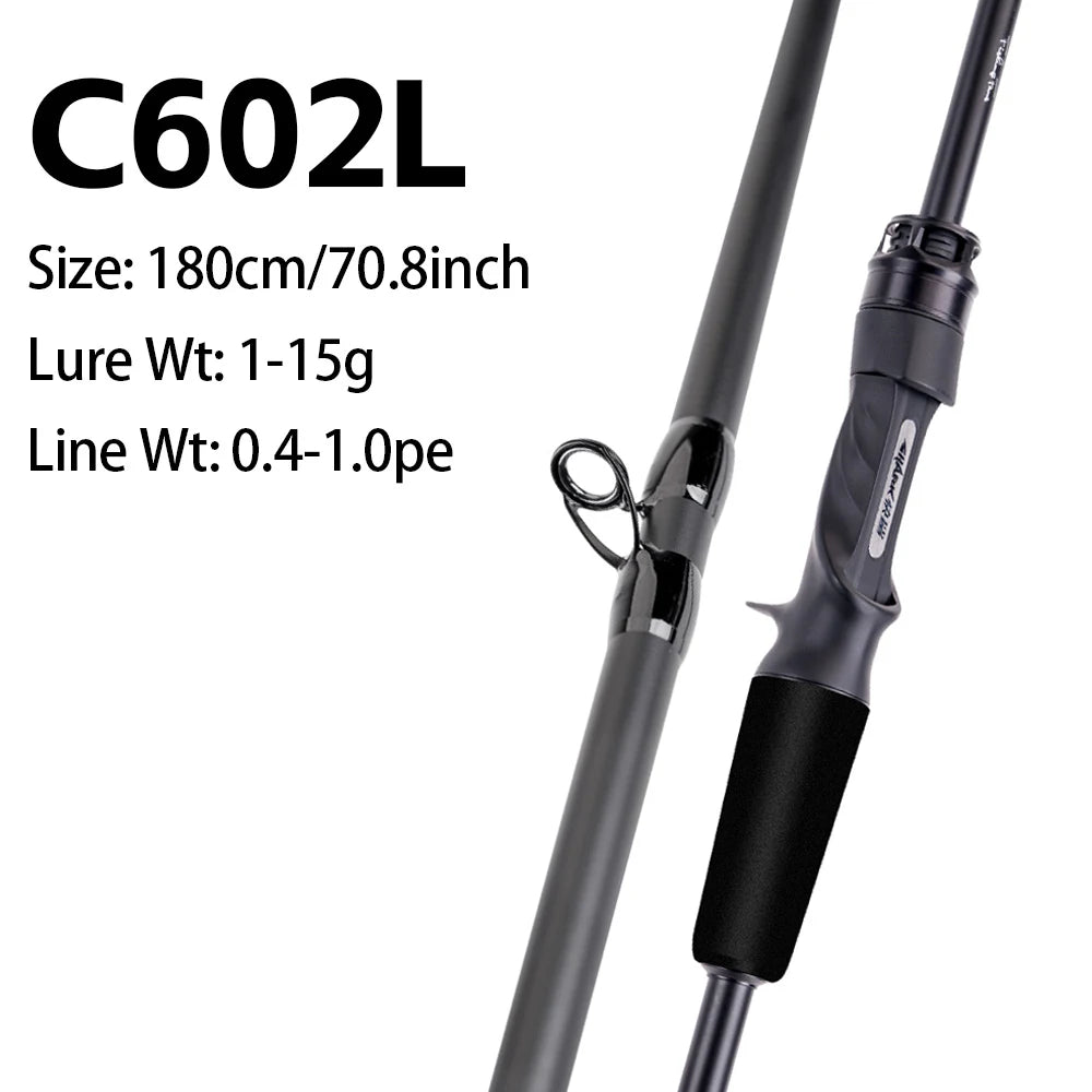 FISHINGFANS KUAISHA T1100+M40X Carbon Blank 8KG DRAG Light LS Guide 7-30g Lure Wt Fast Action Spinning Casting Fishing Rod