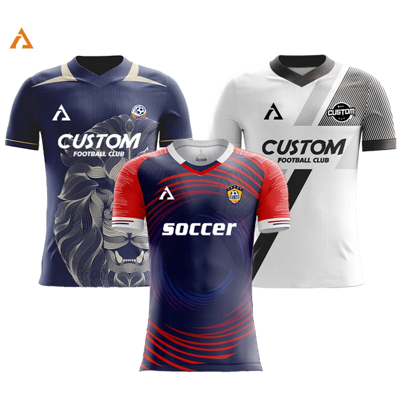Custom Full Sublimation Player Version Football Jerseys Long Short Sleeve Football Shirt Breathable Training Soccer T Shirt Men