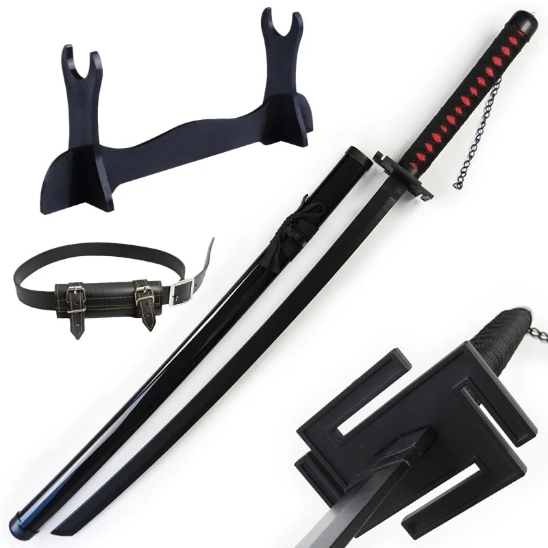 40inch Anime Bleach Katana Wooden Ninja Knife Aizen Ichigo Cosplay Sword Real Size Japanese Katana Original Samurai Sabre Gift