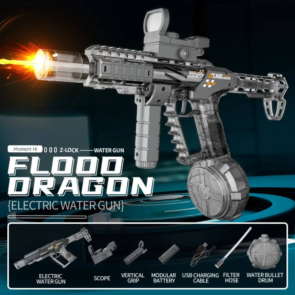 Electric Function SLR Water Gun Toy High Pressure Long-range Water Pistol Summer Outdoor Pool Water Shooting Games