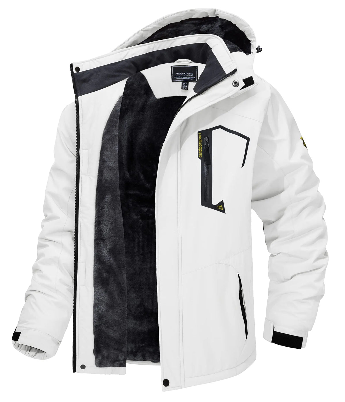 TACVASEN Mens Winter Parka Jackets Waterproof Fleece Lined Warm Ski Coats Outdoor Fishing Padded Jackets With Multiple Pockets