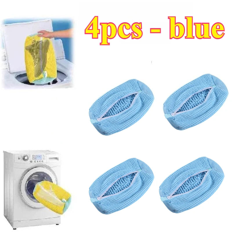 Machine Washable Shoe Washing & Drying Bag with Soft Fiber - Durable Polyester Laundry Protector for Shoes Adjustable Strap
