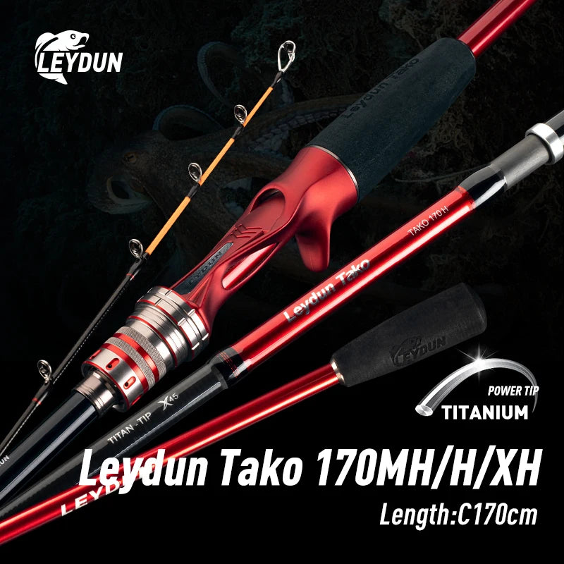 LEYDUN Rang's Tako LEYDUN Octopus 170MH/H Fishing Rods Tianium Tip Cuttlefish Fishing Casting Rod Squid Boat Fishing Webfooted