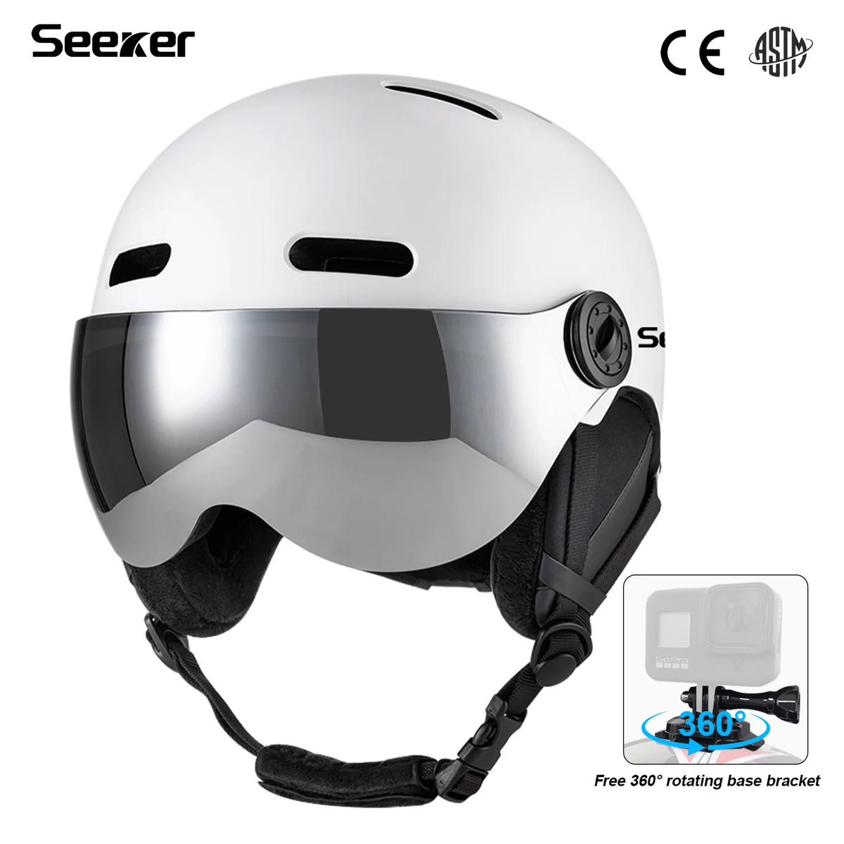 Seeker ski helmet is lightweight, impact-resistant, winter men's and women's snowmobile skateboard outdoor sports helmet