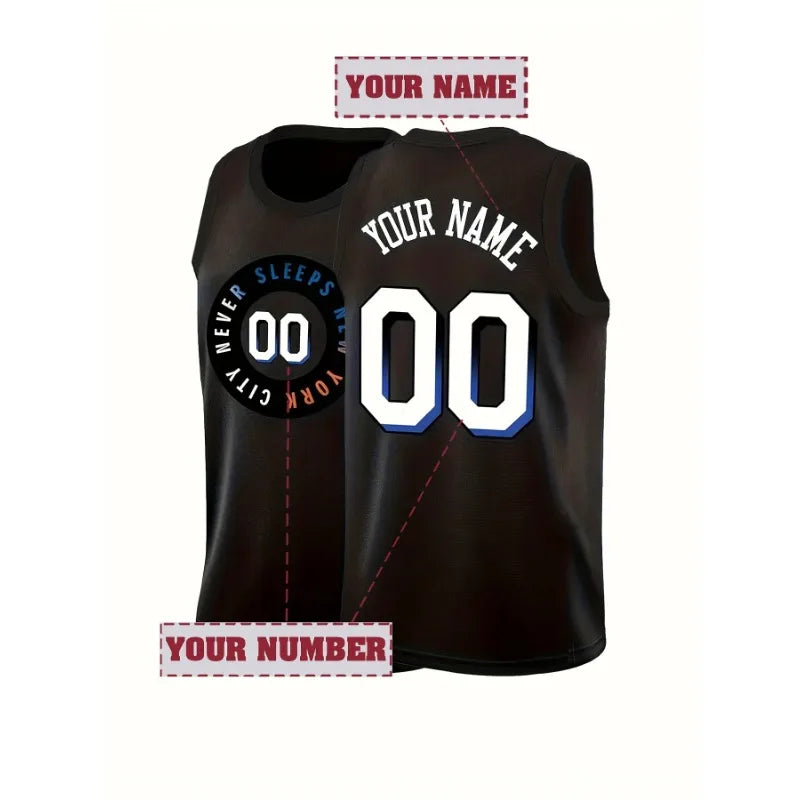 Custom Men's Basketball Jersey - Personalized Name & Number, Breathable Sleeveless Athletic Uniform for Training & Competition