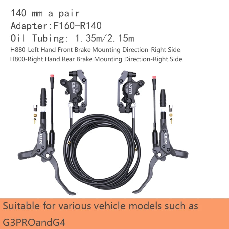 XOD XD-H800 / XD-H880 Hydraulic Disc Brakes for Electric Scooters & E-Bikes ,  – Compatible  KuKirin G2 G2MAX G3PRO G4 G5