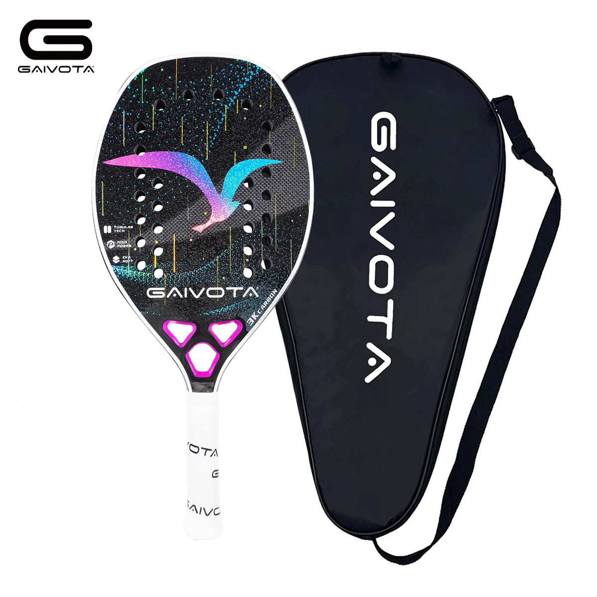 GAIVOTA 2025 Carbon Fiber Beach Tennis Racket 3K+Backpack