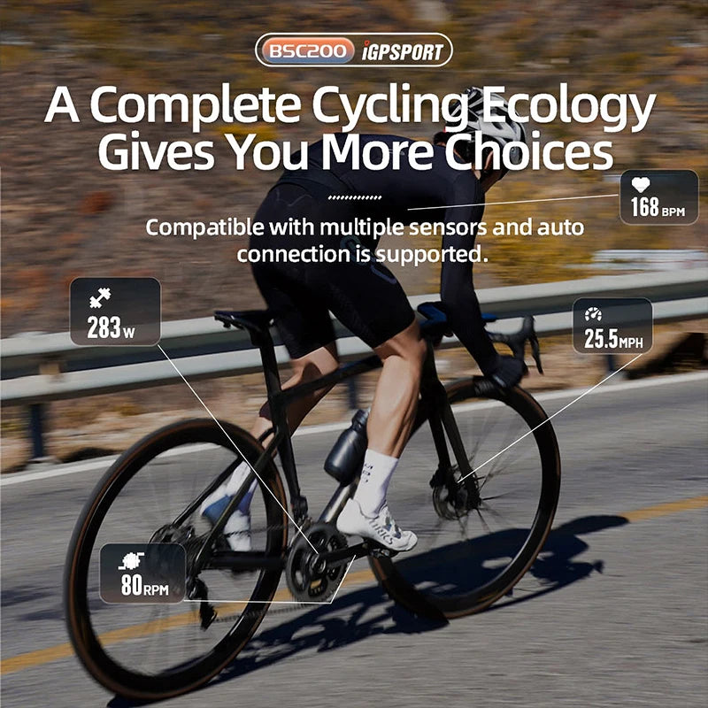Wireless Bicycle Computer GPS IGPSPORT BSC200 BSC 200 Bike Speedometer Cycling Odometer 2.5in ANT+ APP Sync Slope Altitude
