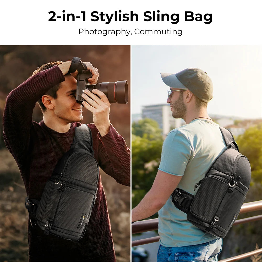K&F CONCEPT Camera Bag Photography Backpack 10L Waterproof Camera Sling Backpack DSLR/SLR Camera Case For Sony DJI Fuji Bags
