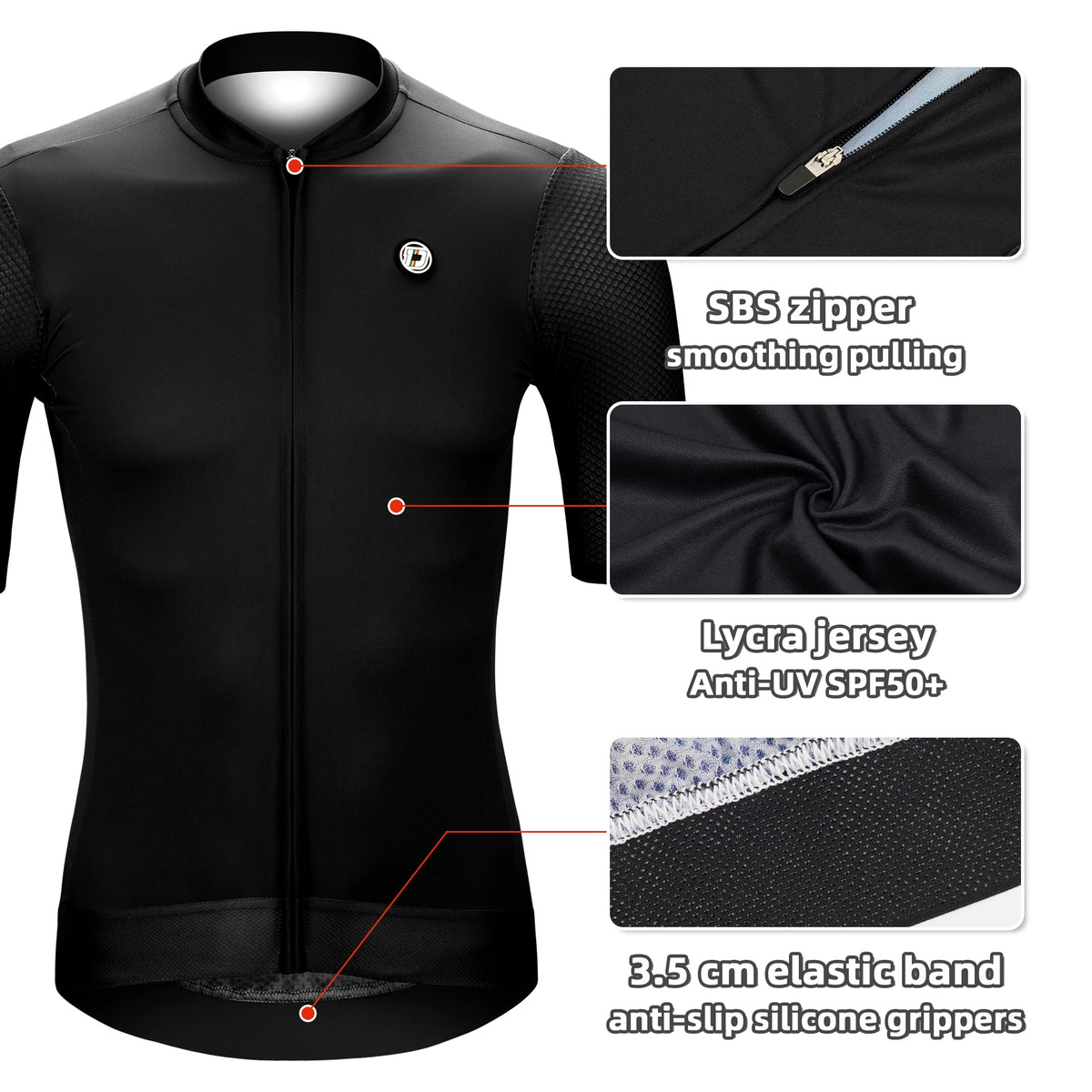 DAREVIE Cycling Jersey SPF 50 Anti-UV Training Level Slim Fit Small Size Men Women Man Cycling Maillot Bike Jersey Cycling Shirt
