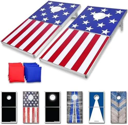 4 x 2 ft Ultra Portable Cornhole Board Set - Choose LED Lights or Stand - Regulation Size Corn Hole Games for Adults