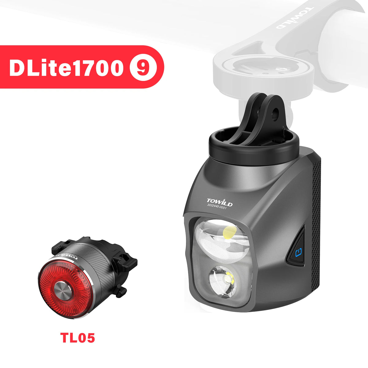 TOWILD DL1200S/DL1700 Bicycle Light With Cut-Off Line Beam1900LM Rechargeable Bike Front Light Power Bank Mtb Cycling Headlights
