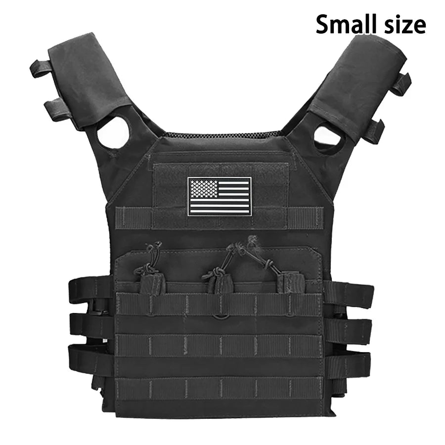 MOLLE outdoor training vest (including US flag emblem) with convenient expansion, lightweight and multifunctional JPC vest