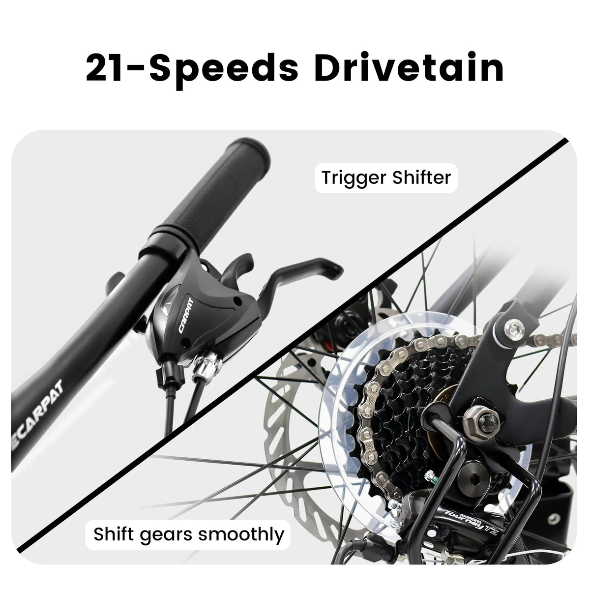 Ecarpat Dual Full Suspension Mountain Bike 24/26/27.5 Inch, Mens Women Teenagers Boy Girl Mountain Bike, 21-Speed Disc Bicycles