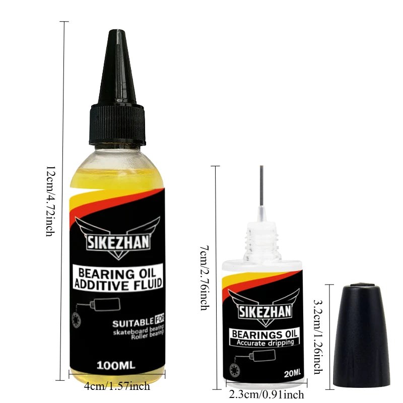 Roller Skate Oil & Skateboard Bearings Lube, Anti-Rust Liquid Lubricant Maintenance with Precise Dripper Bottle for Longboards