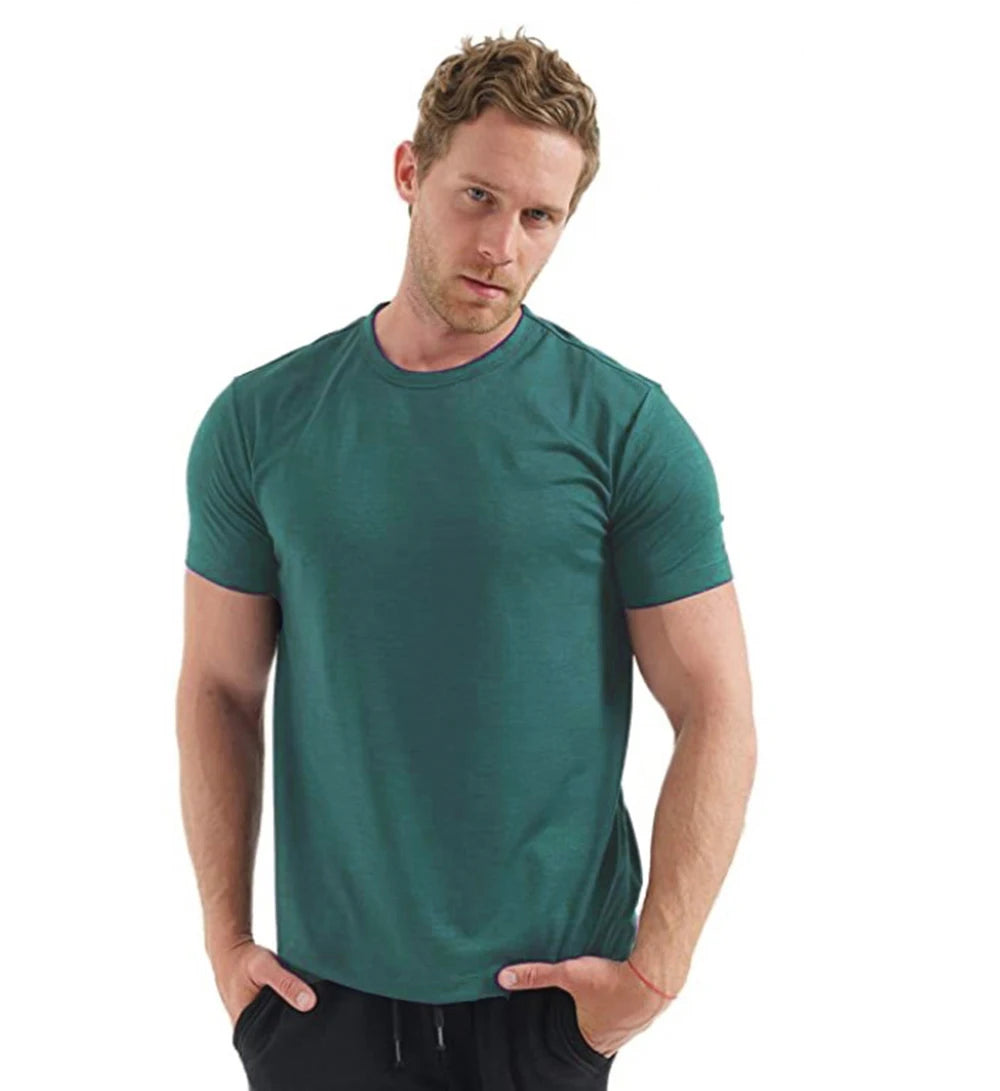 100% Superfine Merino Wool T Shirt Mens Base Layer Shirt Merino Wool Wicking Breathable Quick Dry Anti-Odor +Merino Wool Socks