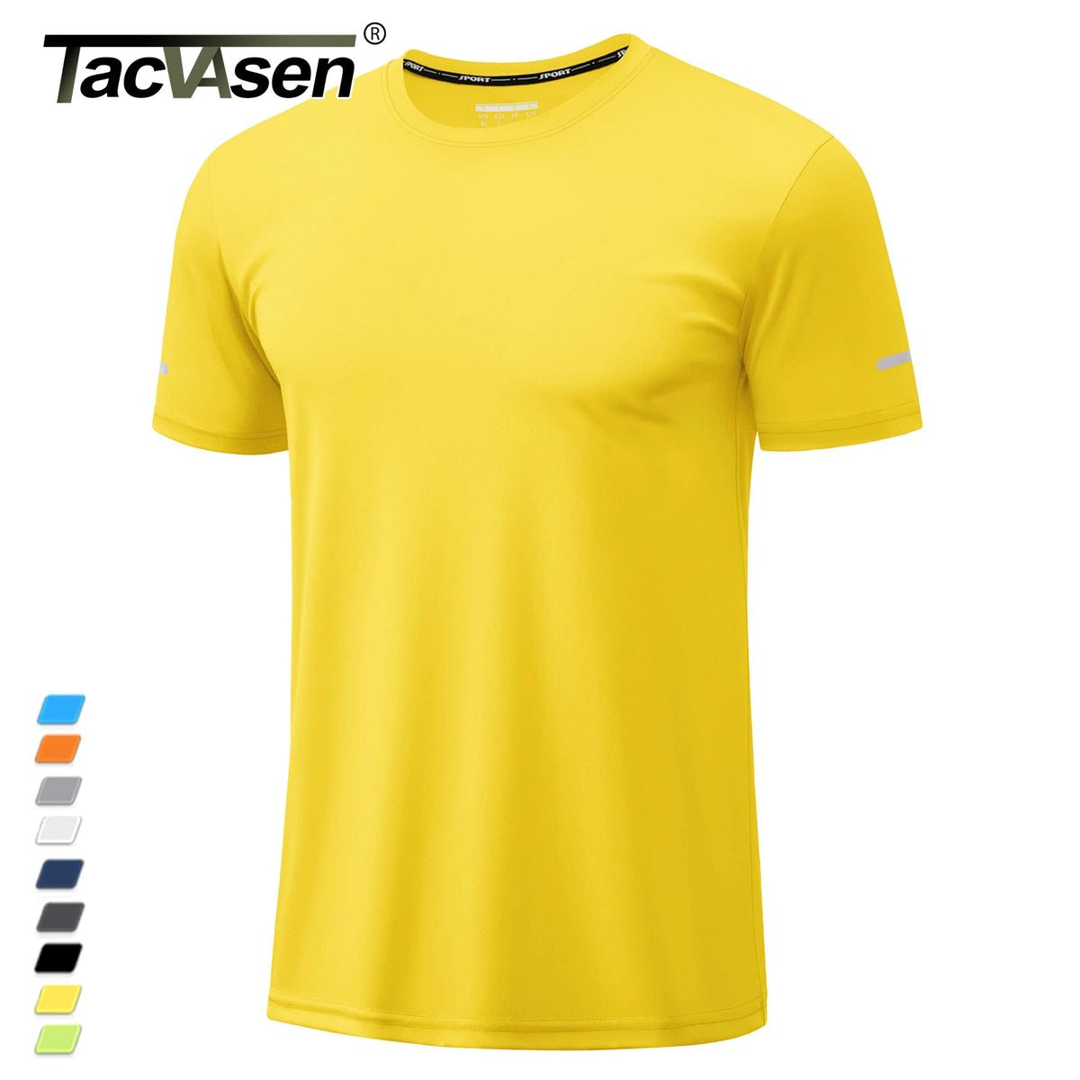 TACVASEN Wokrout Shirts Dry Fit Mens UPF 50+ Sun Protection T-Shirt Reflective Moisture Wicking Gym Shirts Casual Running Tops