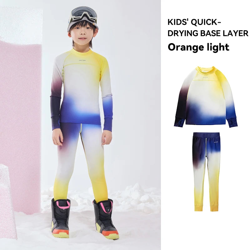 VECTOR Children's Ultra Soft Winter Quick Dry Base Layering Set Microfiber Fleece Thermal Underwear Long Johns Set Clothes