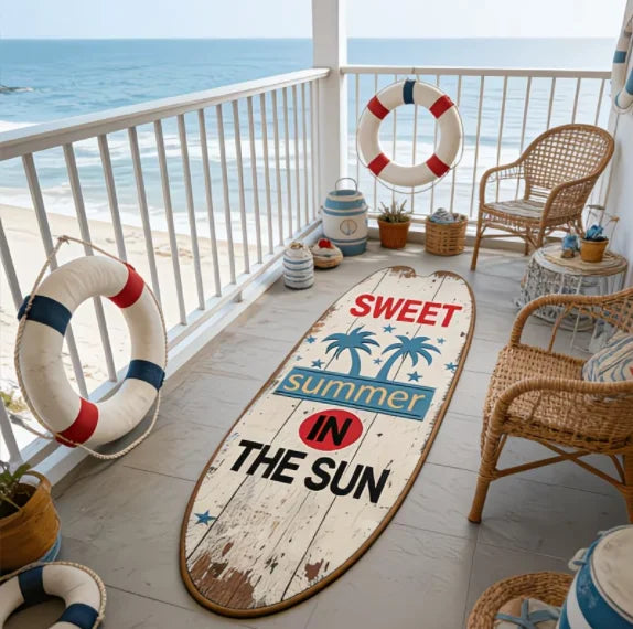 Surfboard Shape Bedside Floor Mat Creativity Carpets for Living Room Thick Plush Bedroom Decor Carpet Fluffy Soft Cloakroom Rug