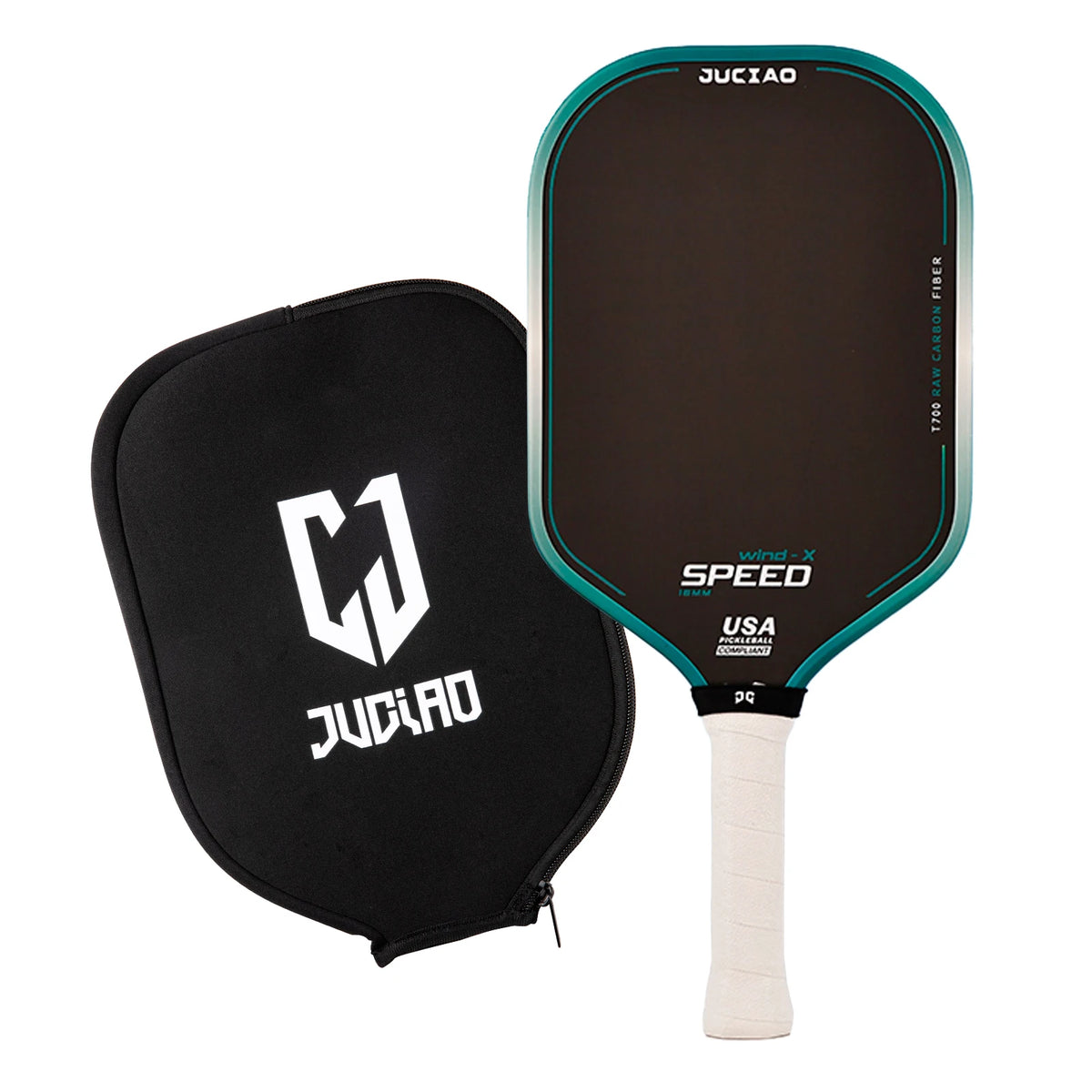 JUCiAO Gen3 Thermoformed T700 Raw Carbon Fiber Pickleball Paddle For Power & Spin (16MM)