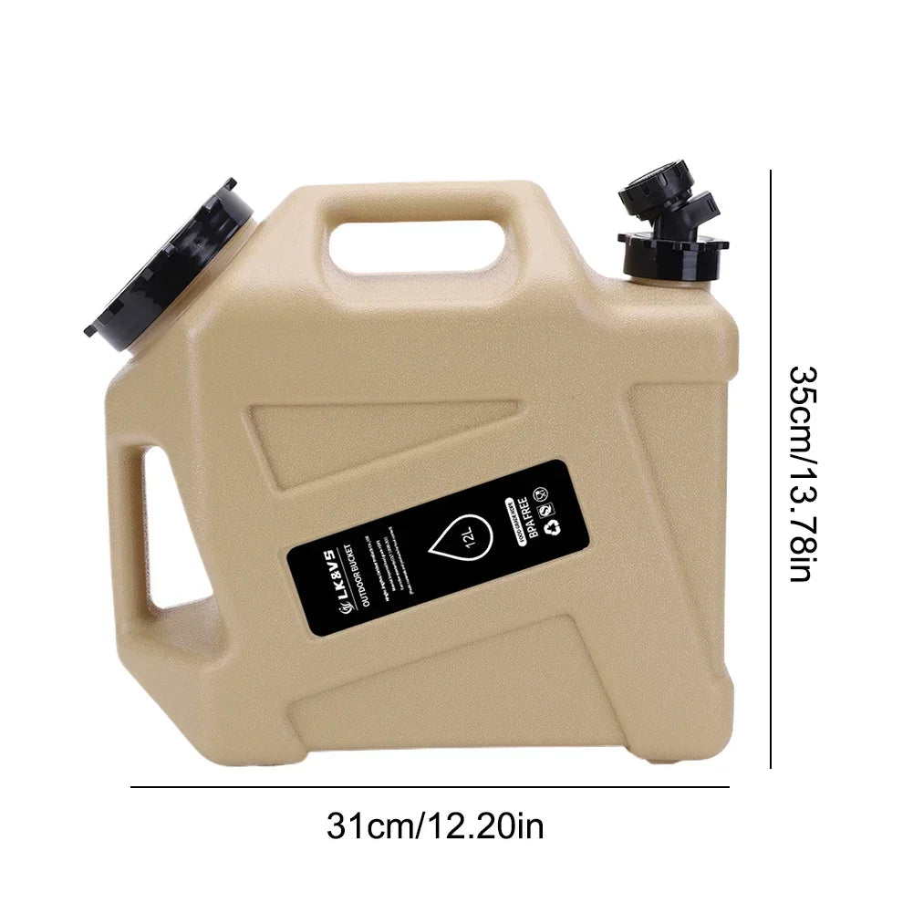 5/11/12/13L Outdoor Water Bucket Large-Capacity Portable Camping Jugs with Faucet for Picnic Hiking Driving Water Tank Container