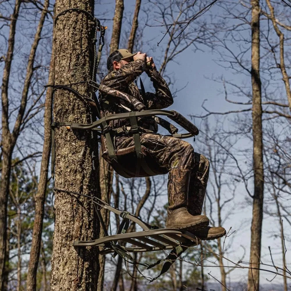 Lightweight Compact Hunting Climbing Treestand for Adults with Mossy Oak Camo