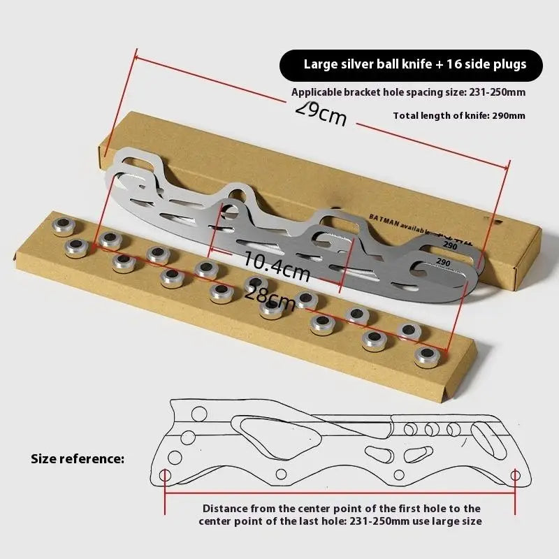 【M】1 Set Ice Skating Blade Stainless Steel Inline Figure Skate Blade For Skate Shoes 220/253/290MM Skating Replacement Blades