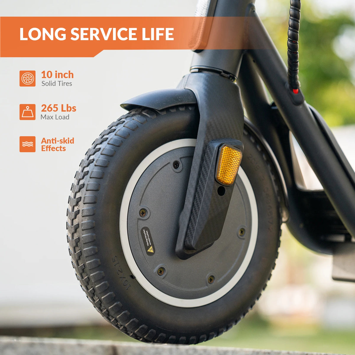 5TH WHEEL Electric Scooter, 350W Motor, 30km Range, 10*2.125" Solid Tires, Dual Brake, 25km/h, 36V 7.5AH, Foldable Commuter E-Scooter